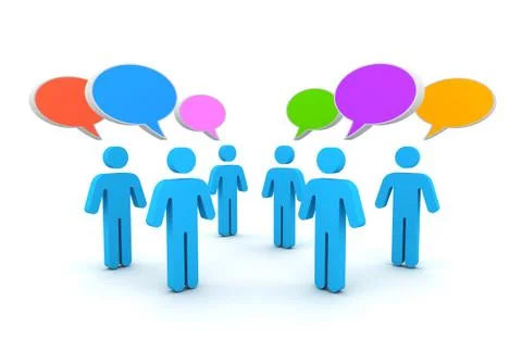 Discussion speech bubbles concept  3d illustration Stock Illustration