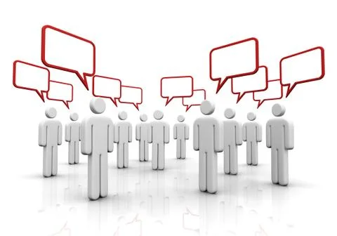 Discussion speech bubbles concept  3d illustration Illustrazione stock