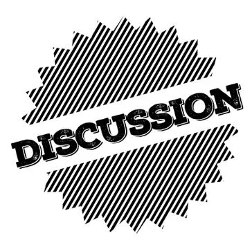 Discussion stamp on white Stock Illustration