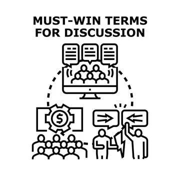 Discussion strategy finding must win terms negotiating Stock Illustration