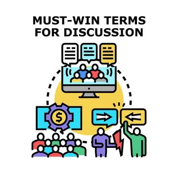 Discussion strategy finding must win terms negotiating Stock Illustration