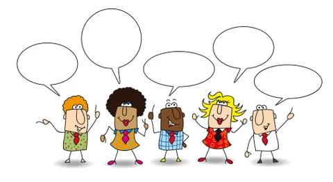 Discussion together Stock Illustration