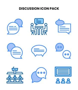 Discussion Two Colour Icons Pack Stock Illustration
