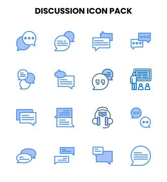 Discussion Two Colour Icons Pack Stock Illustration