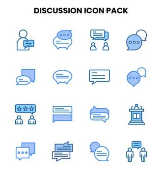 Discussion Two Colour Scalable Icons Pack Stock Illustration