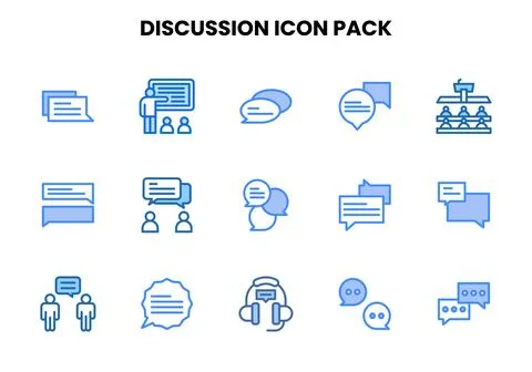 Discussion Two Colour Scalable Icons Pack Stock Illustration