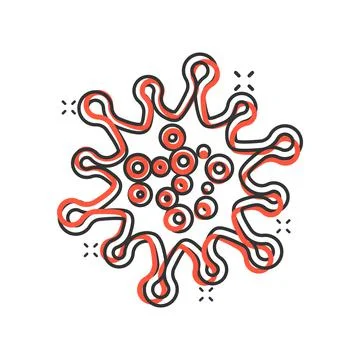 Disease bacteria icon in comic style. Allergy cartoon vector illustration on Stock Illustration