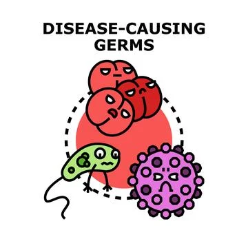 Disease causing germs bacteria and virus illustration Illustrazione stock