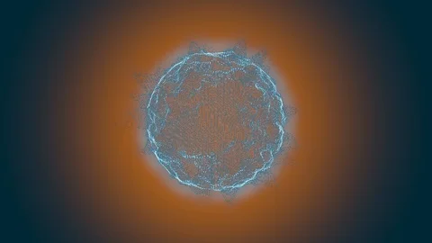 Disease causing microorganisms like the Coronavirus rotating over dark Stock Footage 125970973