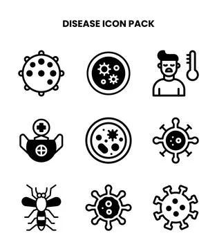 Disease DuoTone Vector Icons Pack Stock Illustration