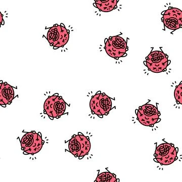 Disease health problem vector seamless pattern Illustrazione stock