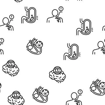 Disease Human Problem Vector Seamless Pattern Stock Illustration