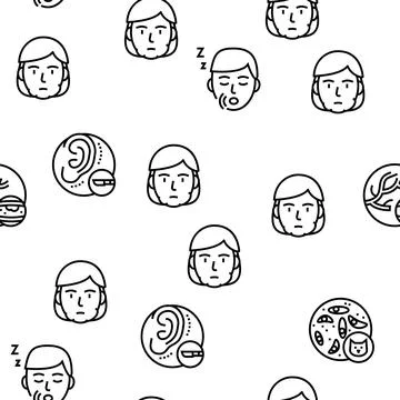 Disease Human Problem Vector Seamless Pattern Stock Illustration