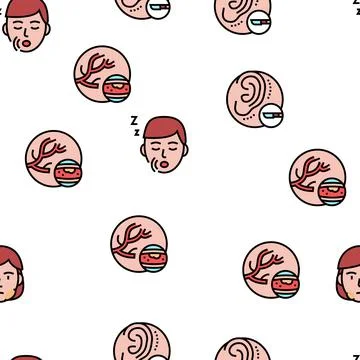 Disease Human Problem Vector Seamless Pattern Illustrazione stock