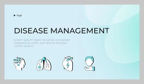 Disease management presentation slide template Stock Illustration