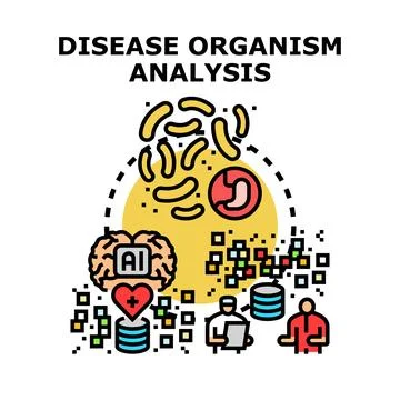 Disease organism analysis using artificial intelligence technology Stock Illustration