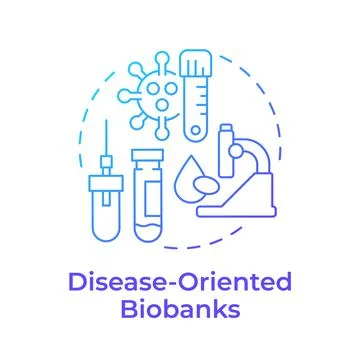 Disease oriented biobanks blue gradient concept icon Stock-Illustration