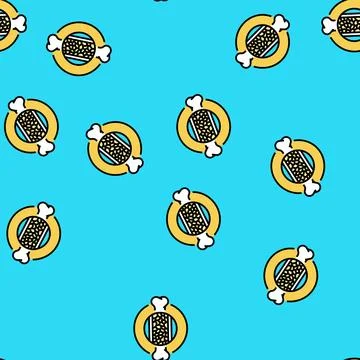 Disease osteoporosis bone vector seamless pattern 스톡 일러스트