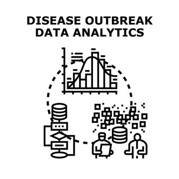 Disease outbreak data analytics concept illustration Illustrazione stock