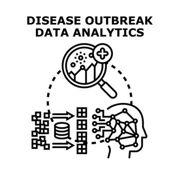 Disease outbreak data analytics concept in digital healthcare Stock Illustration