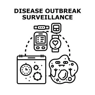 Disease outbreak surveillance using modern digital devices Stock Illustration
