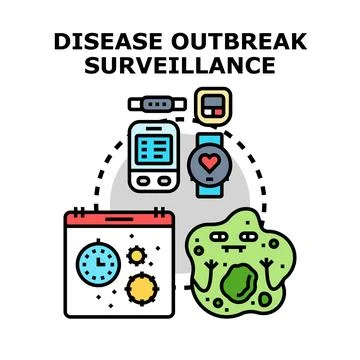 Disease outbreak surveillance using modern digital devices Stock Illustration