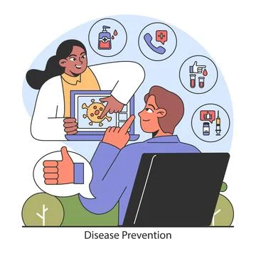 Disease Prevention concept. Flat vector illustration. Stock Illustration