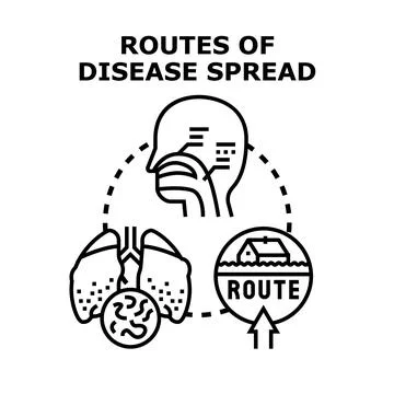 Disease spread routes vector icon concept Stock Illustration