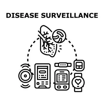 Disease surveillance tracking using digital medical devices Stock Illustration