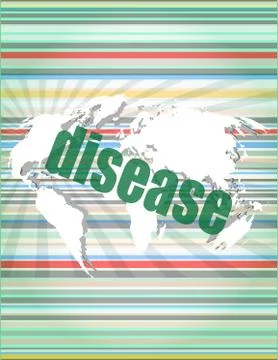 Disease words on digital touch screen interface 스톡 일러스트