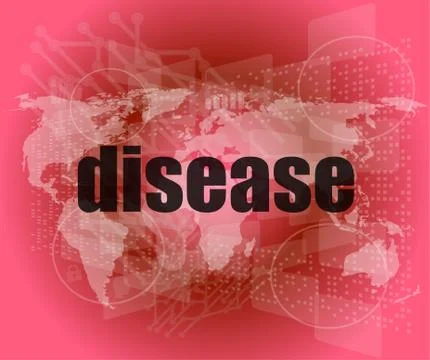 Disease words on digital touch screen interface Stock Illustration