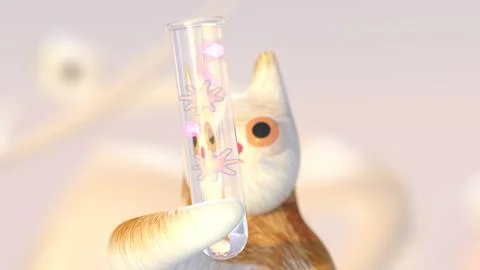 Diseases of cats. 3d render, 3d illustration. イラスト素材