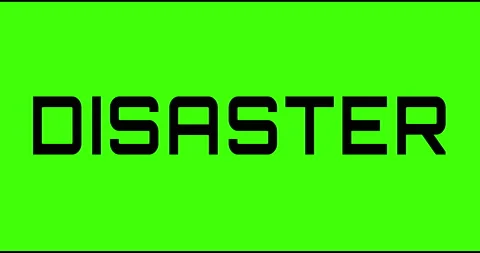 Diseaster text green screen, masked glitched effect. Stock Footage 132621213