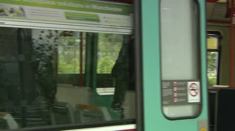 Disembarking a train Stock Footage 12459847