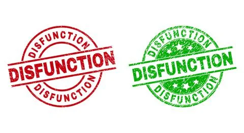 DISFUNCTION Round Stamp Seals Using Rubber Texture Illustrazione stock