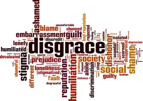 Disgrace word cloud Stock Illustration