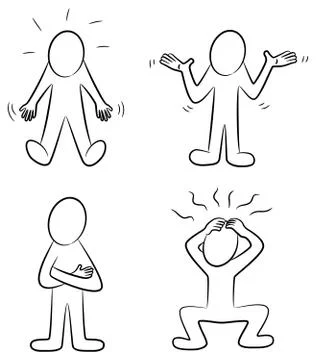 Disgruntled comic figures Stock-Illustration