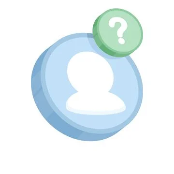 A disguised user symbol featuring a question mark avatar, Stock Illustration