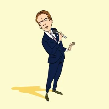 Disgusted journalist during the interview Stock Illustration