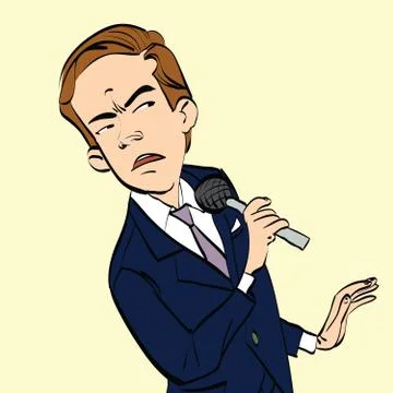 Disgusted journalist during the interview Stock Illustration