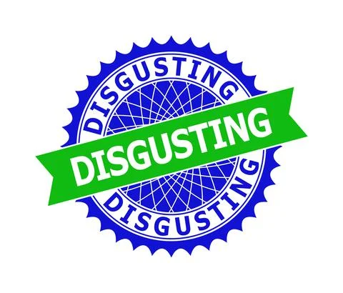 DISGUSTING Bicolor Clean Rosette Template for Watermarks Stock Illustration
