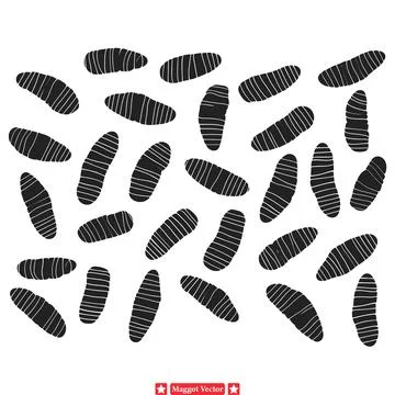 Disgusting Dynamics  Maggot Vector Set for Macabre Art Stock Illustration