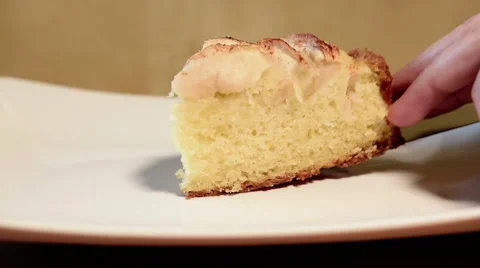 Dish Up Apple Cake Stock Footage 49287002