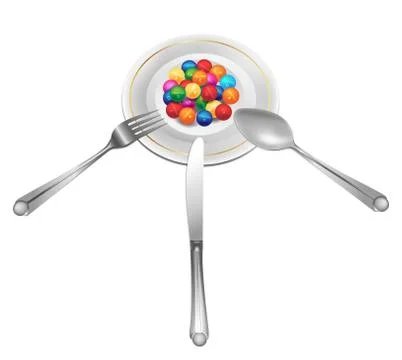 Dish with ball Stock Illustration