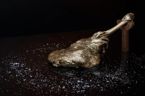 Dish on black background Stock Photos