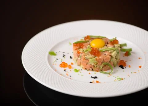 Dish on black background Foto stock