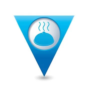 Dish BLUE triangular map pointer Stock Illustration