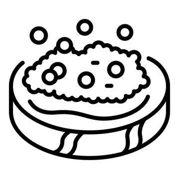 Dish bruschetta icon outline vector. Food snack Illustrazione stock