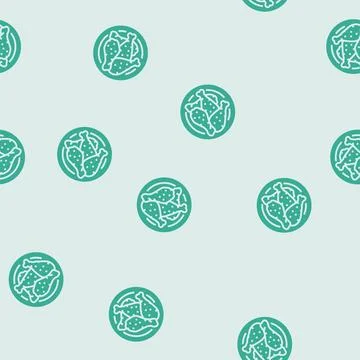 Dish chicken fried glyph seamless pattern Stock Illustration