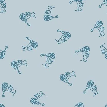 Dish chicken fried glyph vector seamless pattern Stock Illustration